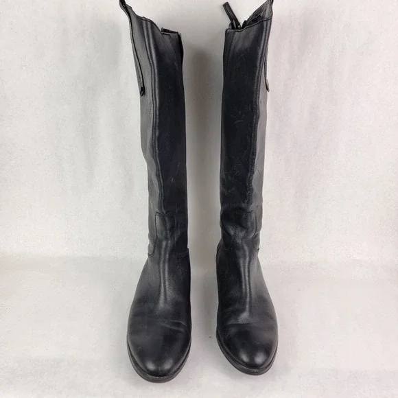 Sam Edelman Penny Black Leather Knee High Riding Boot Women 9 Minimalist Classic - Picture 4 of 13